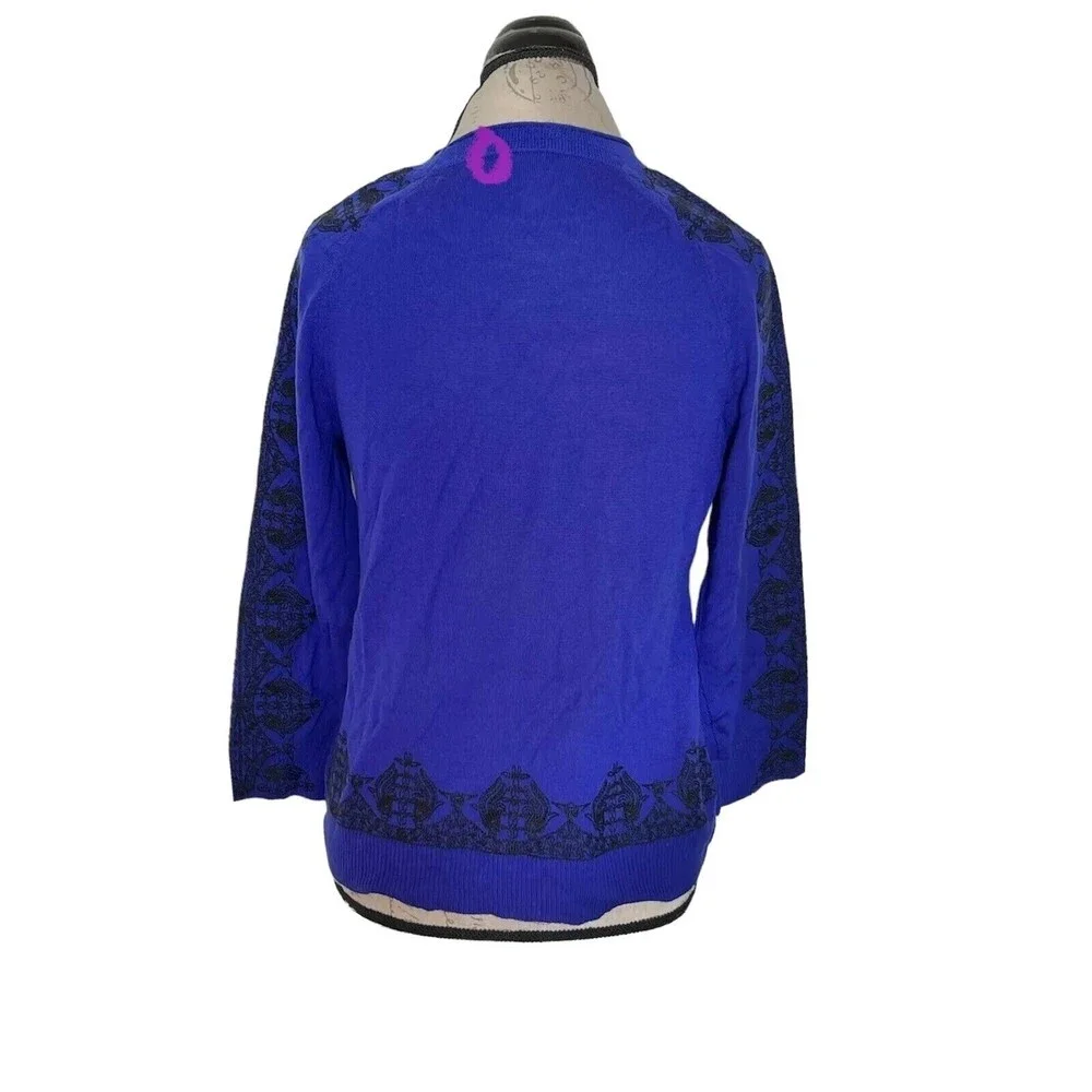 J. Crew Womens Sweater Embroidered Size Small Long Sleeve Grandmacore Preppy